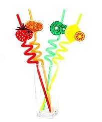 4Pcs Straw Cartoon